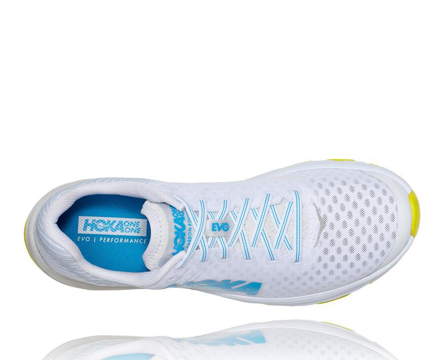 Hoka One One Koşu Ayakkabısı Erkek Beyaz - Evo Carbon Rocket - UF7046182